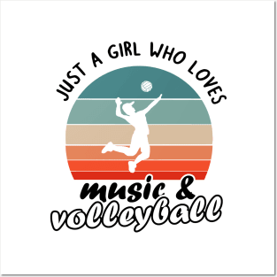 Women girls hobby music and volleyball girlfriend Posters and Art